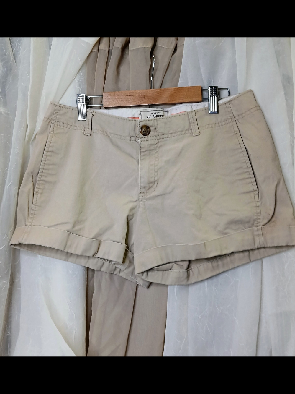 Old Navy Beige Cuffed Chino Shorts